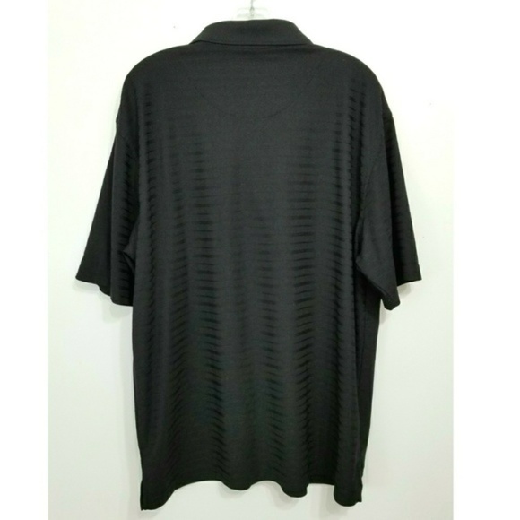 Grand Slam Men's Black Textured Golf Shirt - Picture 2 of 5